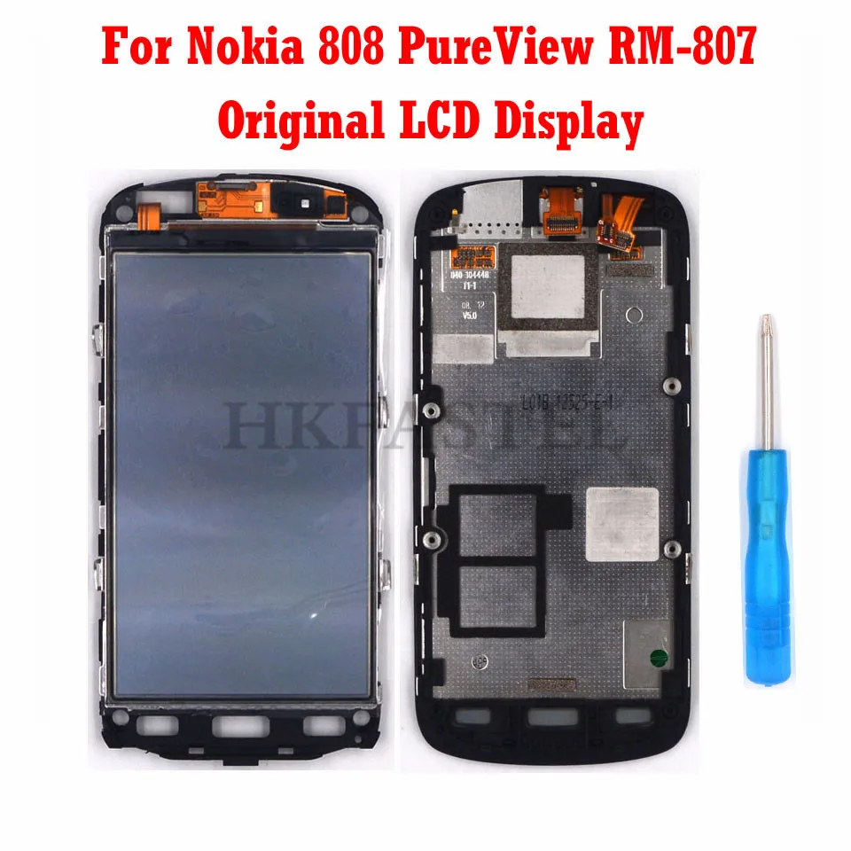 

For Nokia 808 PureView RM-807 Original Mobile Phone LCD screen digitizer display+Display Frame Free