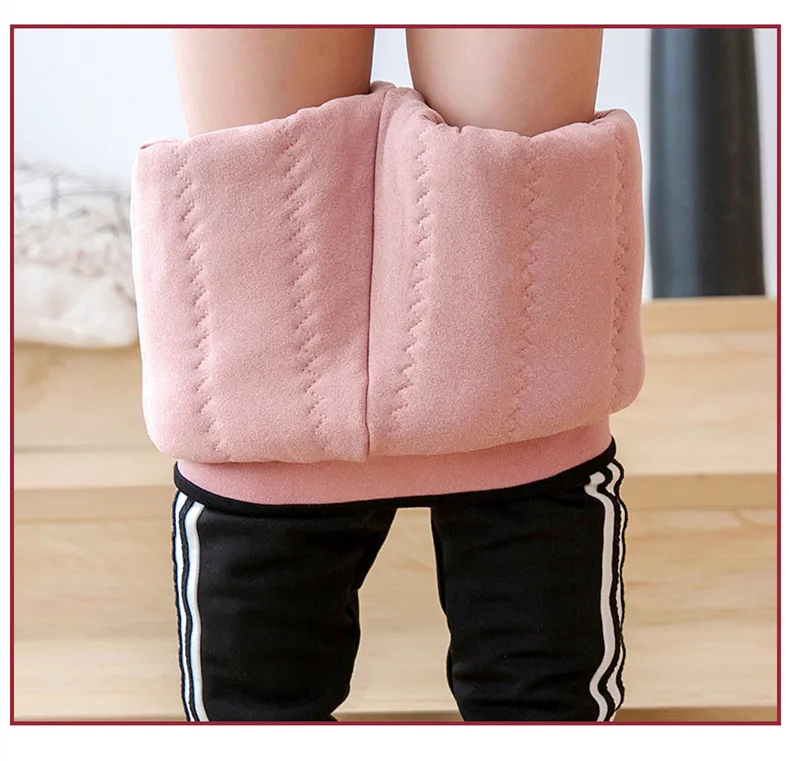 30℃ Baby Boy Girl Pants New Winter Sports Trousers Kids Thicken Warm Casual Cashmere Thicken Warm Trousers For Baby Boy Pants