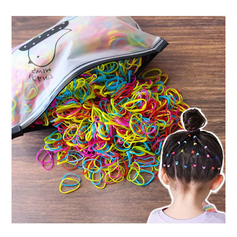 1000PCS Elastic Hair Bands Ponytail Hairband Colourful Rubber Band Scrunchies Disposable Baby Hair Accessories Cute Hairs Ties baby accessories coloring pages	