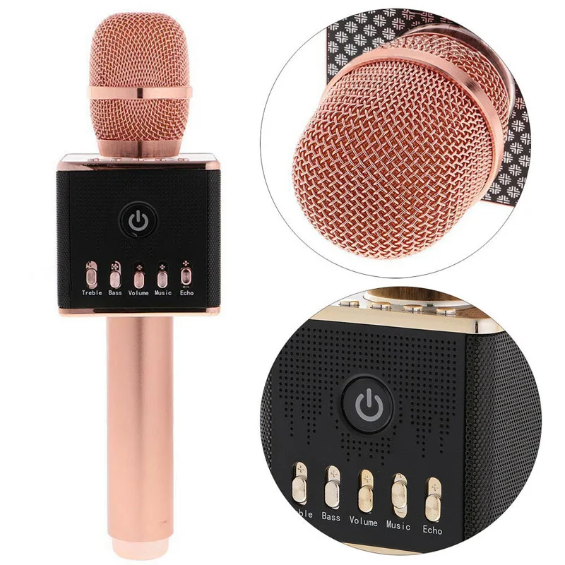 H8 Karaoke Handheld Cellphone Microphone Wireless Bluetooth Speaker Mic With LED Lights Adapt