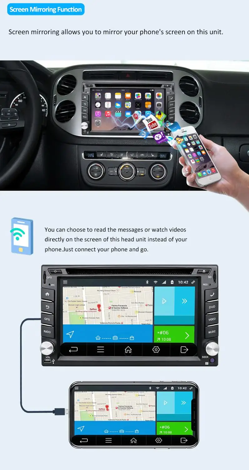 Top 2 din android 9.0 car dvd for nissan qashqai x-trail almera juke universal car multimedia player gps navigation 5