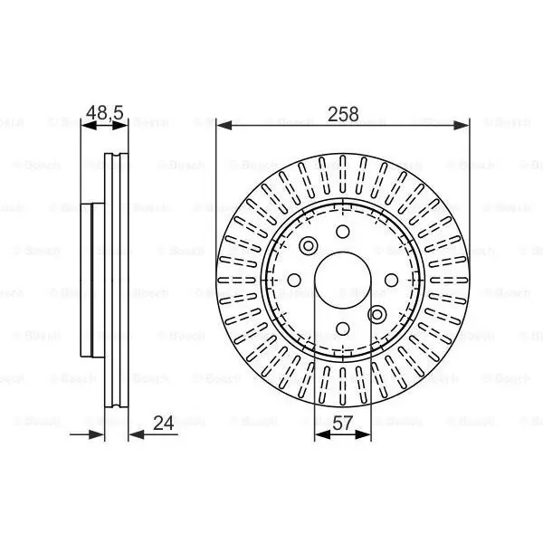 Диск тормозной KIA SHUMA 01-04/SPECTRA 00- передний вент.D=258мм