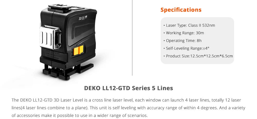 Deko LL12-GTD 3d 12 linhas de nível
