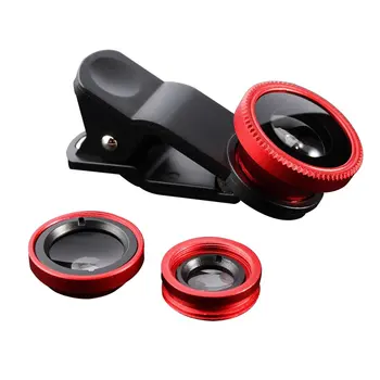 

Durable Universal 3 In 1 Mobile Phone Lenses Fish Eye Smartphone Wide Angle Macro Camera Celular Lens Kit