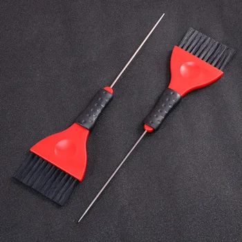 

2PCS Hair Coloring Brush Stainless Steel Pin Tail Hair Tint Brush Hair Dye Applicator Hair Dye Brush for Home Salon