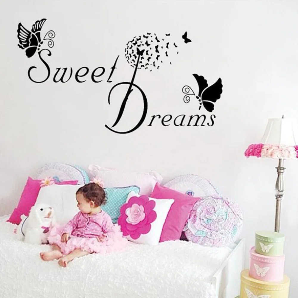 1 шт. настенные наклейки на стену с романтическими буквами милые сны модные