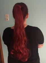 NICESY-Cola de Caballo largo ondulado marrón para mujer, extensión sintética, envoltura de cabello alrededor de poni de 22 pulgadas, 100g, Blanco/negro