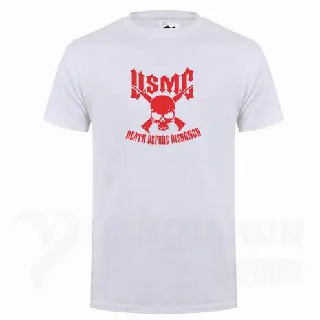 Usmc Marines Skull футболка с пистолетами художественный дизайн Мужская Футболка Высокое качество 16 цветов Чистый хлопок короткий рукав тройники уличная хип-хоп