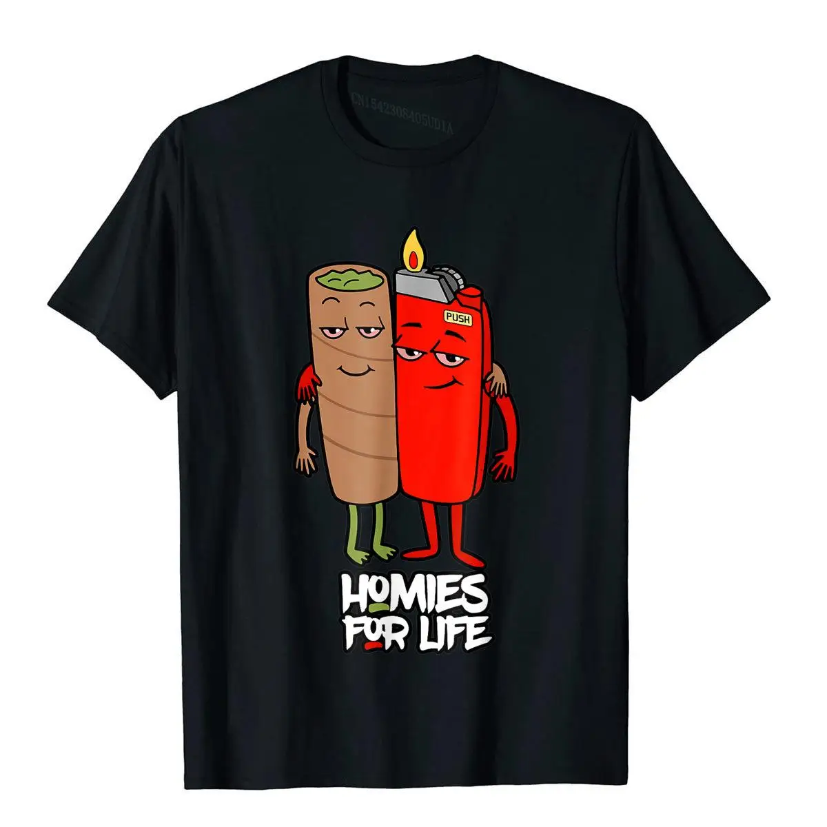 Funny Homies For Life Weed T-Shirt Cool T Shirt Per Uomo Cotton Top & Tees Fitness Funky Harajuku Camisas