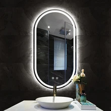 50X90CM Smart Bathroom Mirror With Three Color Light Beauty Makeup LED Wall Mounted Vanity Full Body Mirror Salle De Bain