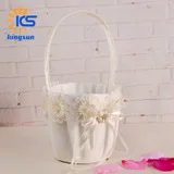 Свадебное платье с цветочным узором для мальчиков/девочек, которые несут цветы, корзина для Организация цветов кружевное платье с цветочным рисунком страуса аксессуары с перьями Европейский Стиль невесты корзина