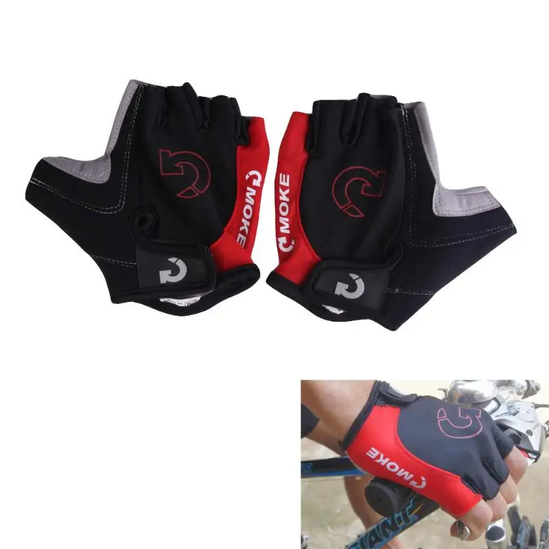 1 пара велосипедные перчатки с полупальцами противоскользящие гелевые велосипедные перчатки для верховой езды противоскользящие для MTB Дорожные Перчатки для езды на горном велосипеде противоударные спортивные - Цвет: red