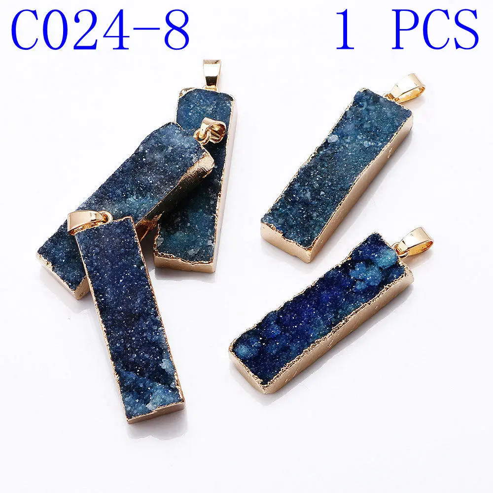 C024-8 1PCS Yumten с хрустальным крестом, очаровательный счастливый драгоценный кулон модная подвеска в виде звезды полудрагоценные каменные Аксессуары натуральные ювелирные изделия для женщин Колье с подвеской из натурального - Окраска металла: C024-8 1PCS