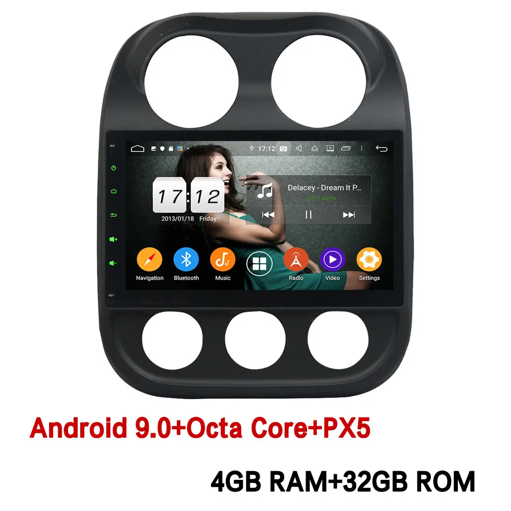 4GB RAM x 32GB ROM Klyde 10," ips 4G wifi Android 9 Восьмиядерный 4 Гб ОЗУ 64 Гб ПЗУ DSP BT автомобильный dvd-плеер радио gps ГЛОНАСС для Jeep Compass 2010 - Цвет: 4GB RAM x 32GB ROM