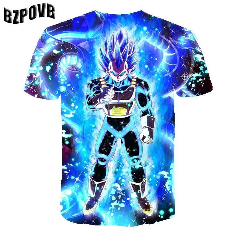 Мужская 3D футболка для детей с принтом Dragon Ball Z Ultra Instinct Goku Super Saiyan God Blue Vegeta летняя