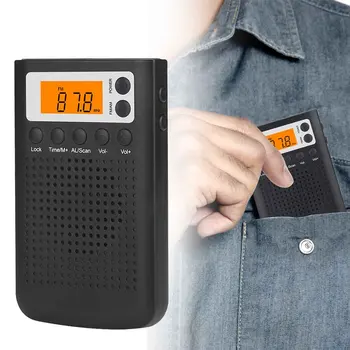 

ABS Pocket Radio With Speaker Stereo Digital Tuning Battery Powered FM AM Home Gift Electric Mini Portable LCD Display