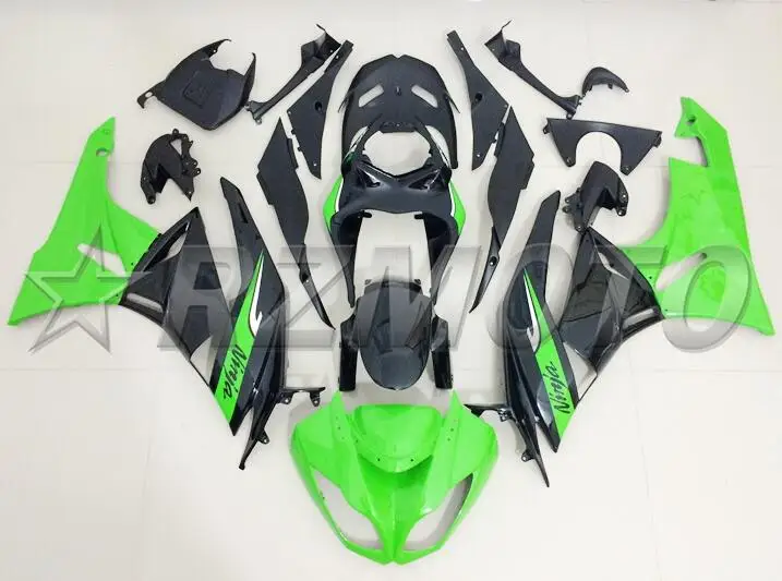 Литье под давлением ABS обтекатель подходит для Kawasaki ZX6R 2009 2010 2011 2012 Обтекатели ZX-6R 09 10 11 12 ниндзя 636 зеленый черный Лидер продаж