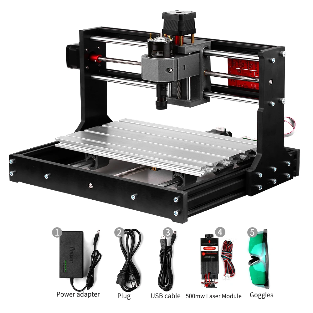 Обновленная версия CNC 3018 Pro GRBL ER11 мини станок с ЧПУ деревянный маршрутизатор лазерный гравер мини ЧПУ 3018 гравер DIY гравировальный станок - Цвет: add 500mw Laser