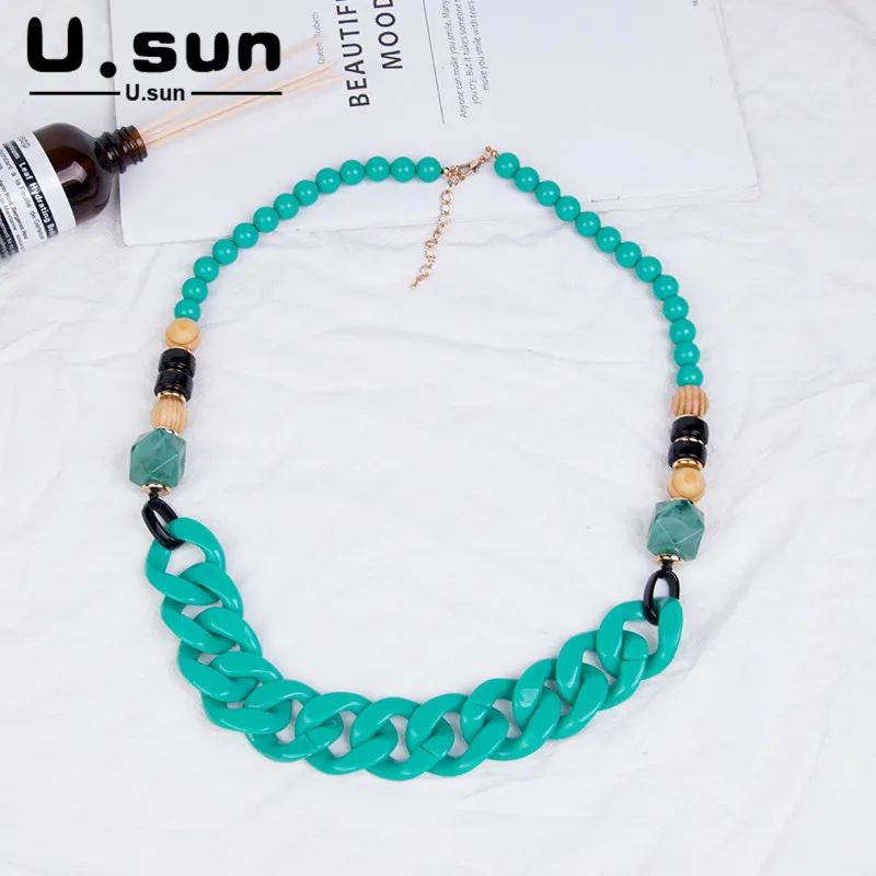 Женское Ожерелье s модные сексуальные деревянные бусины звено полимерная цепь