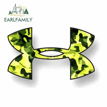 

EARLFAMILY 13cm x 8.5cm for UNDER ARMOUR Decal Sticker Vinyl Camo Logo Car Truck Window Sports Fishing Green Waterproof Decor