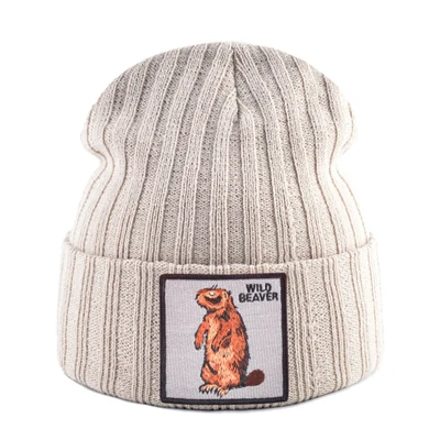 Теплые зимние шапки для женщин skullies beanies Мужская Вязаная Шапка-бини мужские весенние Повседневные шапки Детская осенняя зверошапка gorro - Цвет: BEIGE
