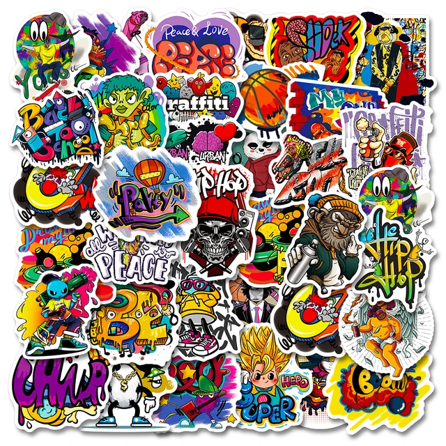 10/50/100 Retro style skateboard stickers skate Graffiti Stickers