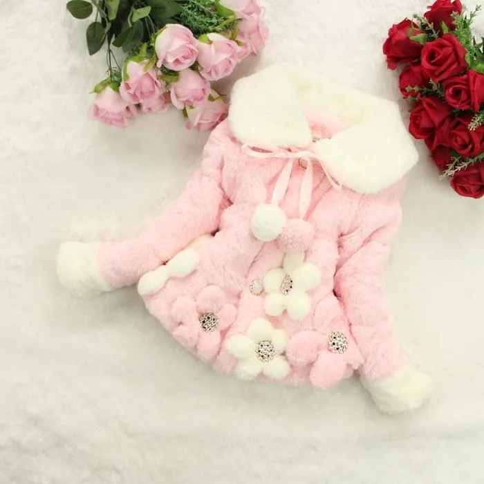 Зимняя новая стильная детская одежда из хлопка шерстяное пальто-свитер в Корейском стиле для девочек детская одежда из искусственного меха