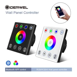 Smart RGB/RGBW LED Wall Mounted Touch Panel Glass Bluetooth App Controller Dimmer Switch for 12v LED Strip Light sync music