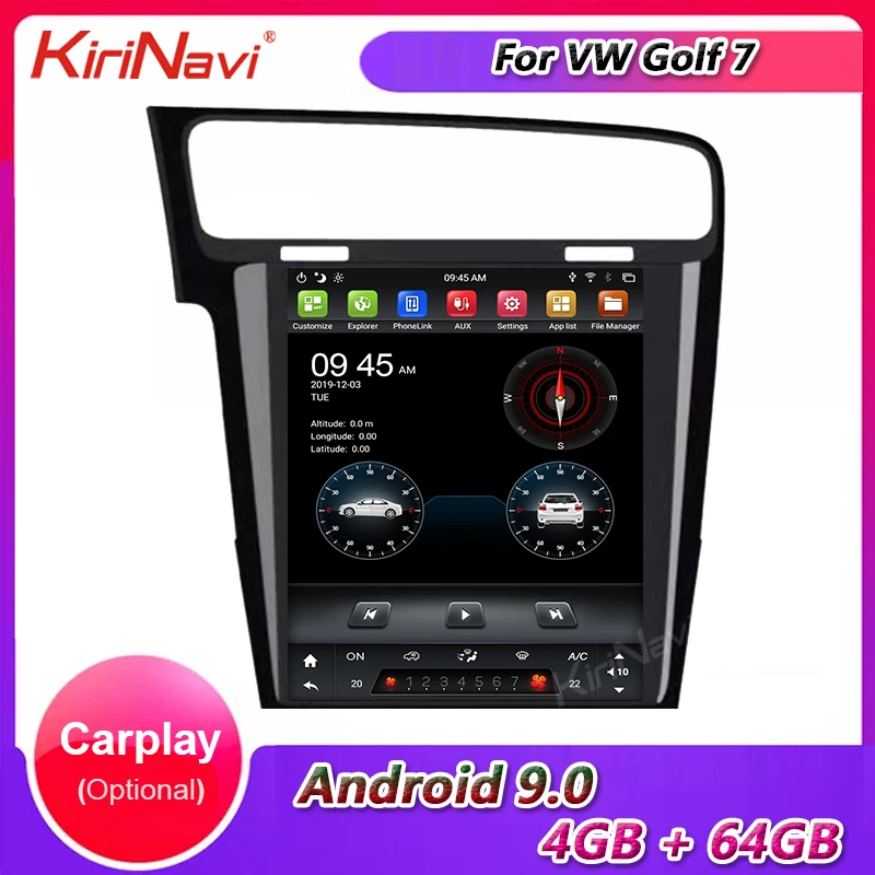 KiriNavi 10 4 &quotвертикальный экран Tesla стиль Android 9 0 автомобильный DVD мультимедийный