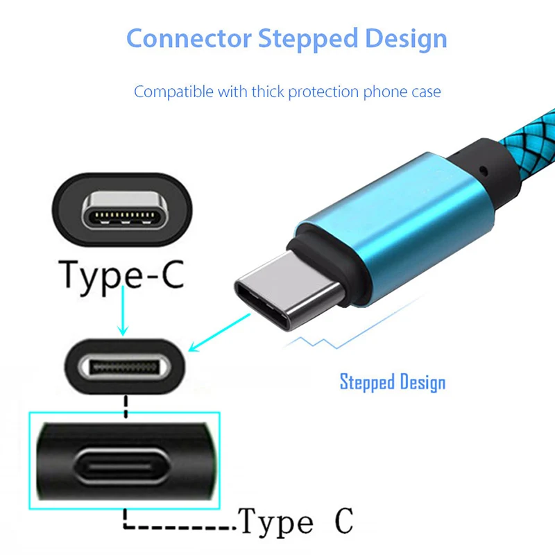 USB Type C зарядный кабель zk30 для Samsung Galaxy S8 S9 Xiaomi Redmi Note 7 Huawei длиной 1/2/3 метра|Зарядные
