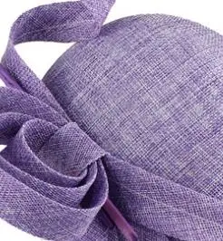 light purple Модные свадебные женские шляпы-головные повязки чародей элегантные дамы церковный коктейль fedora шапка с цветком вечерние головной убор Feather chapeau - Цвет: light purple