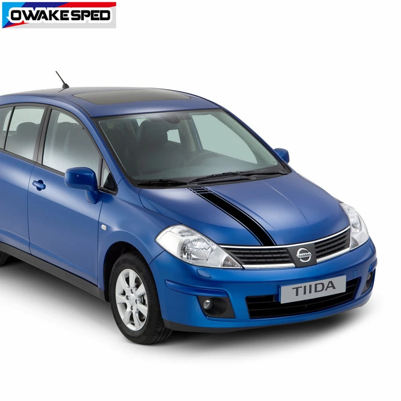 Автомобильный капот в полоску для Nissan Tiida Racing Sport Styling виниловая наклейка авто крышка двигателя капот Декор наклейки