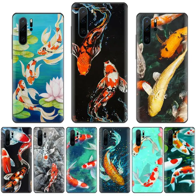 

Chinese Koi Fishes good luck Phone Case For Huawei Honor 7C 7A 8X 8A 9 10 10i Lite 20 NOVA 3i 3e soft shell funda hull