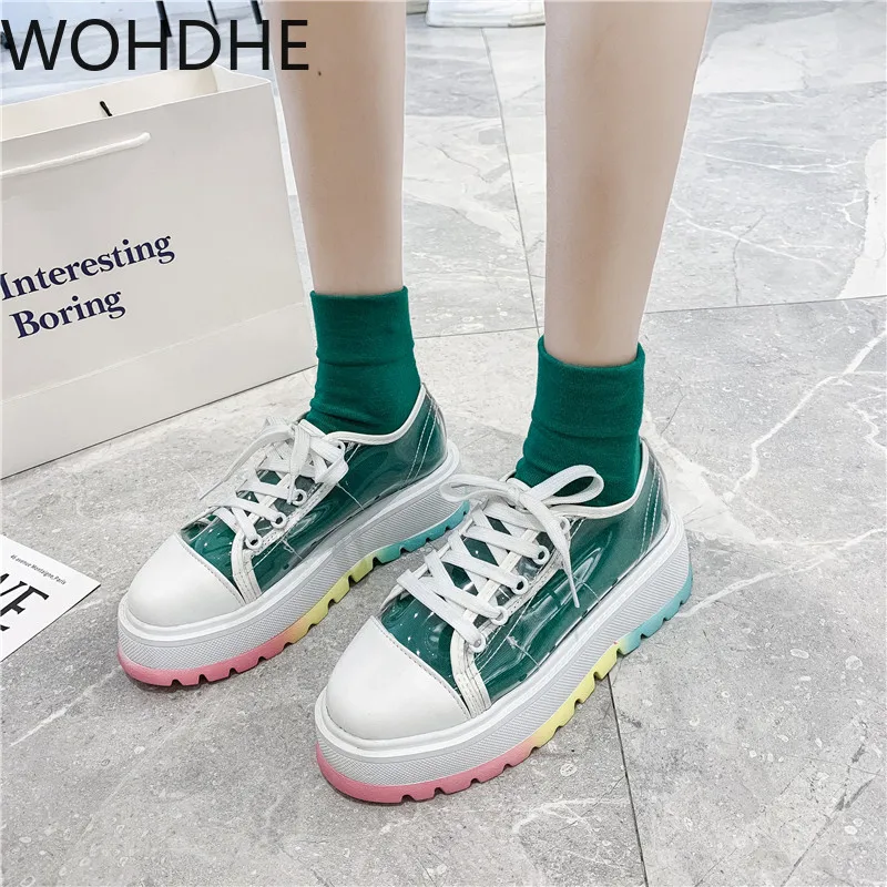 clear hollow platform shoes