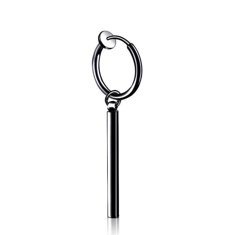 1 Piece New Popular Stainless Steel Painless Ear Clip Earrings For Men/Women Punk Black Non Piercing Fake Earrings Jewelry Gift