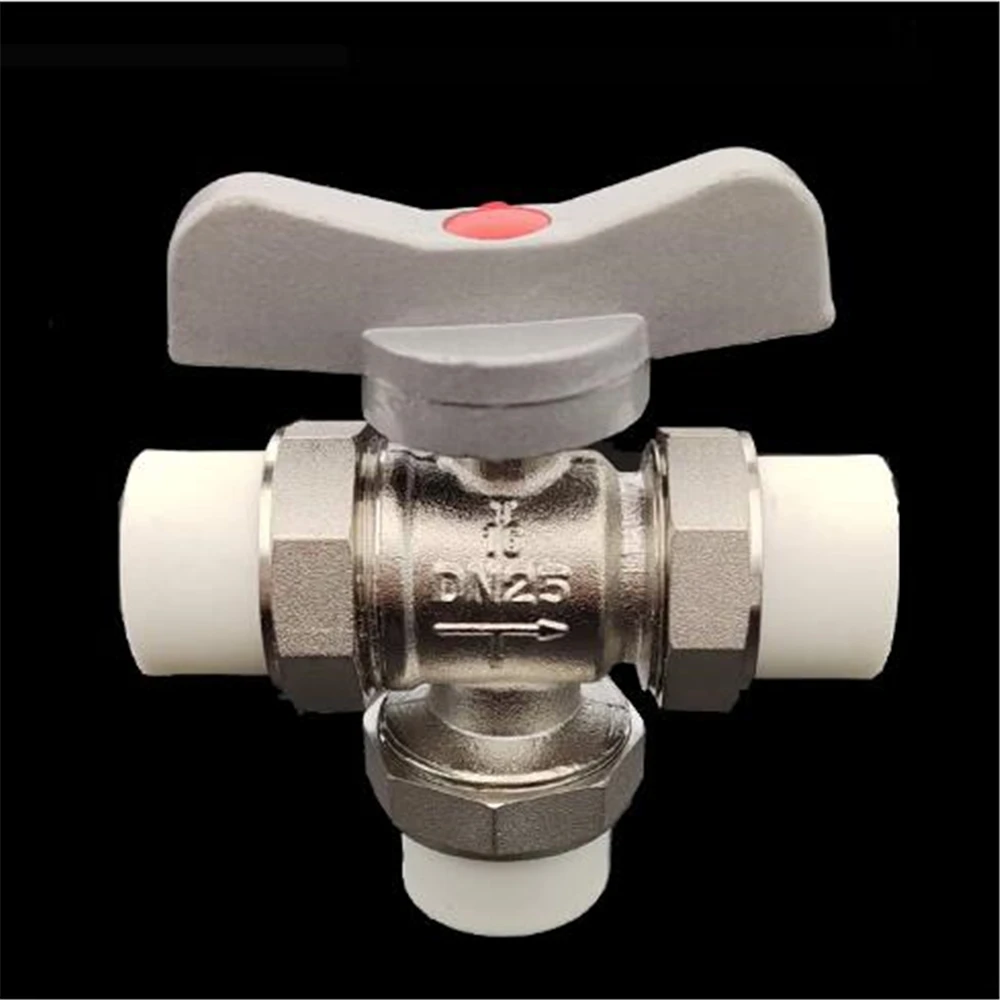 PPR three-way ball valve radiator special regulating valve 3 head ppr 25 six points 32 one inch radiator