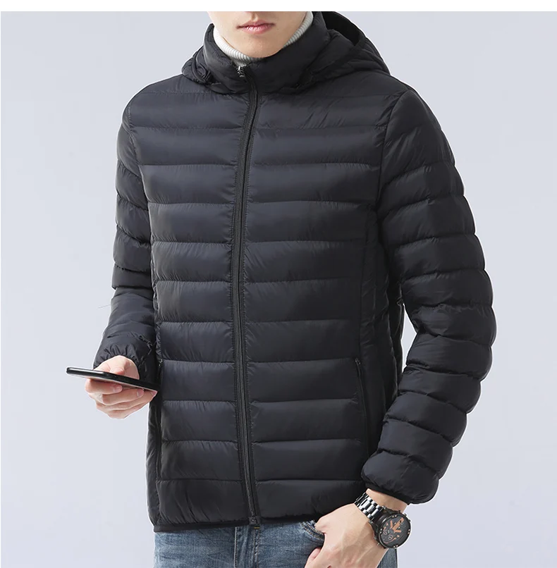 Теплые однотонные мужские пальто пальто, которое можно сложить в дорожную подушку, зимняя мужская парка, куртка, парки высокого качества
