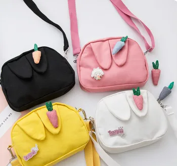 

Hey Rabiit Cute Bunny Canvas Zipper Bag Big Pencil Pouch Portable Bag Gift 20*17*5cm