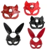 BDSM Mask Sex Toys For Women Bondage Restraints Leather Sexy Cosplay Rabbit Cat Ear Bunny Mask Masquerade Party Face Cosplay 1