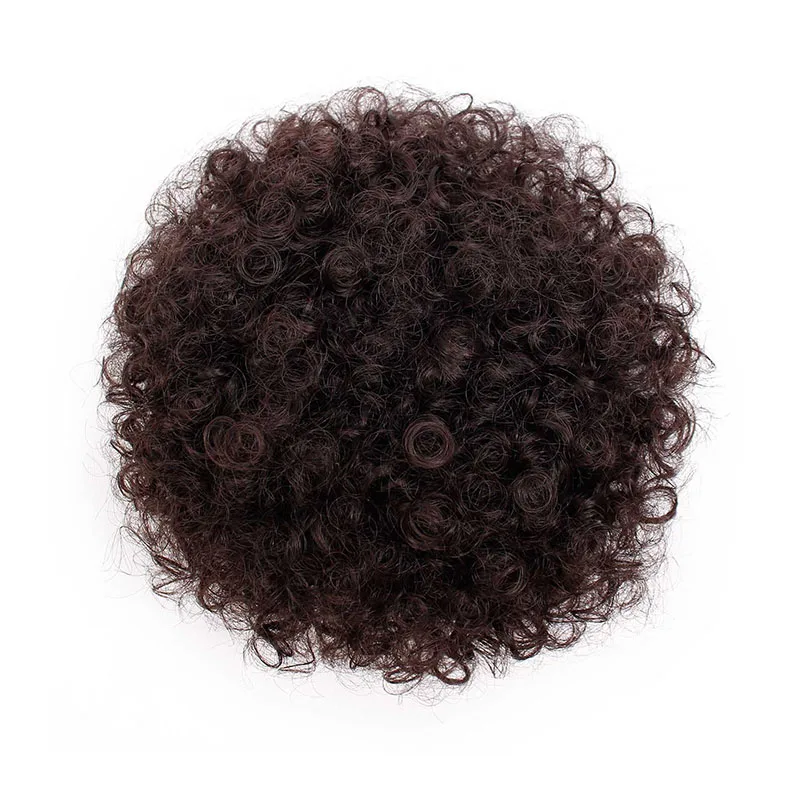 Doris beauty Puff афро синтетический короткий кудрявый шиньон волосы булочка шнурок конский хвост обертывание шиньон поддельные волосы для наращивания - Цвет: #2
