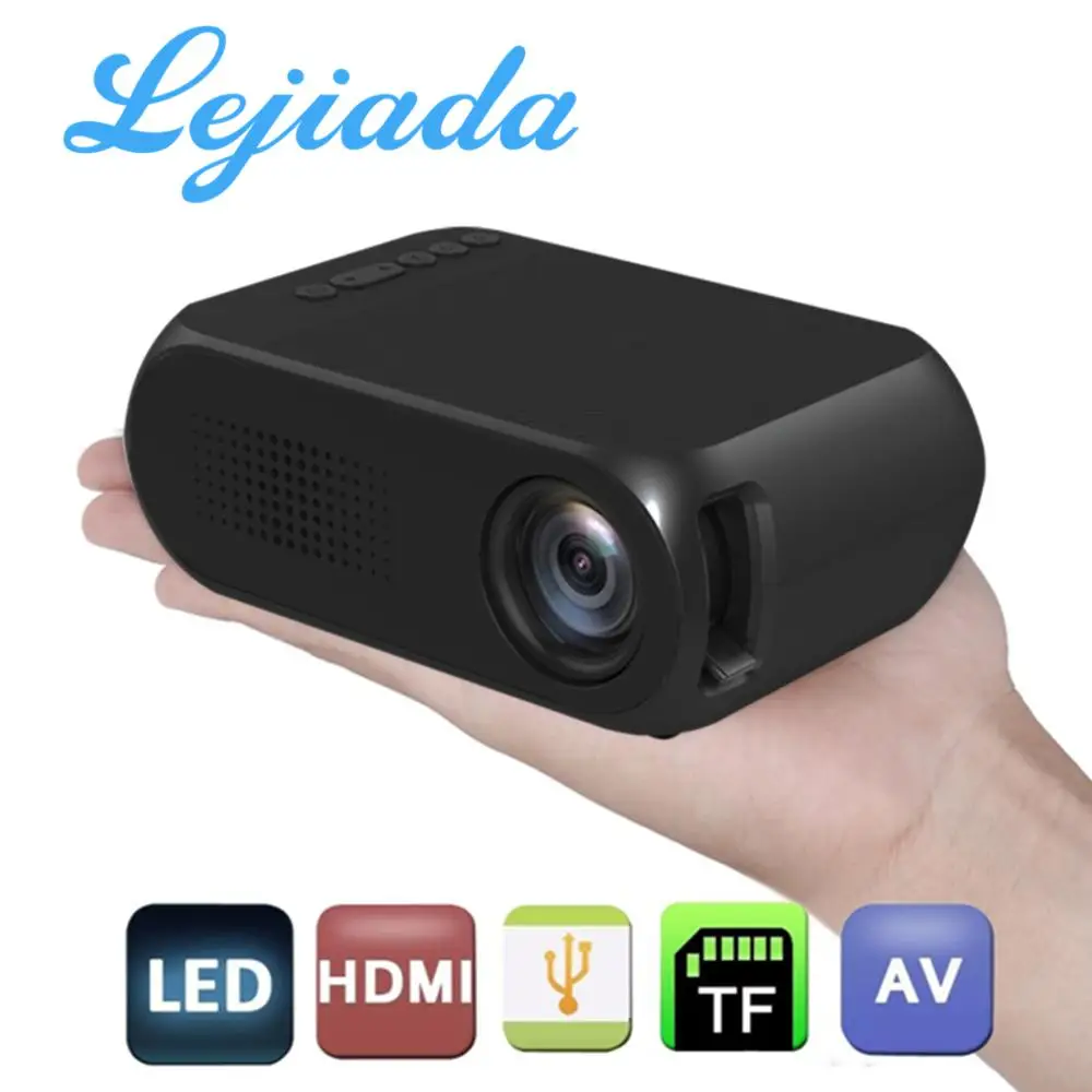 Светодиодный проектор LEJIADA LED YG320 600 люмен аудио 3 5 мм 320x240 пикселей hdmi usb мини