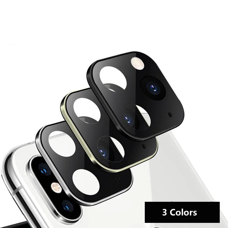 Закаленное стекло для iPhone 11 Pro, чехол для объектива камеры для iPhone X XS MAX, чехол из титанового сплава, задняя крышка для камеры