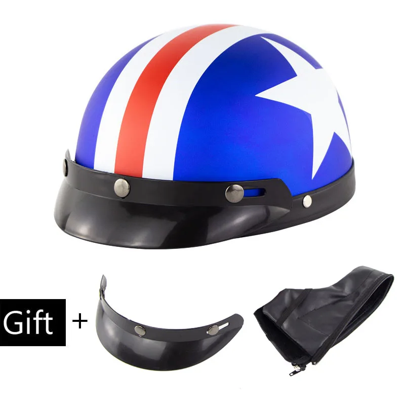 Мотоциклетный шлем для спорта на открытом воздухе для мужчин и женщин, черный мотоциклетный гоночный шлем, полулицевой шлем - Цвет: H