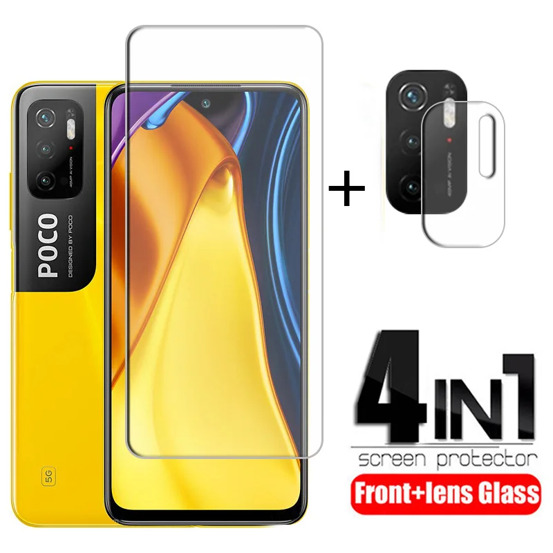 4-In-1 Per Xiaomi Poco M3 Pro Vetro Per Poco M3 Pellicola Proteggi Schermo In Vetro Temperato Per Telefono Poco M3 Pro