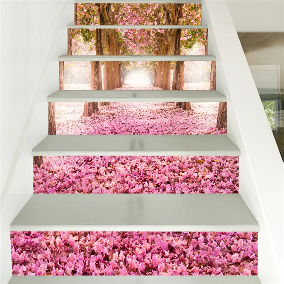 Cherry Blossom Stair Tile Stickers Self Adhesive Pvc Staircase