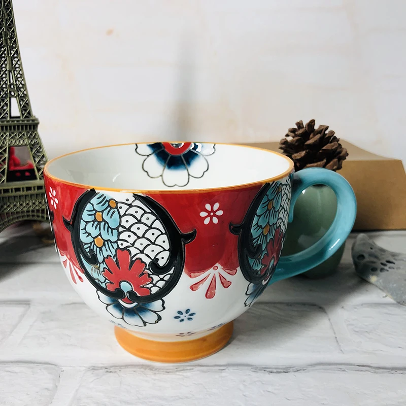 250 мл, европейская ручная роспись, чашка для завтрака, молока, керамическая ручка кружки, керамические кружки для путешествий, милые чашки и кружки - Цвет: S