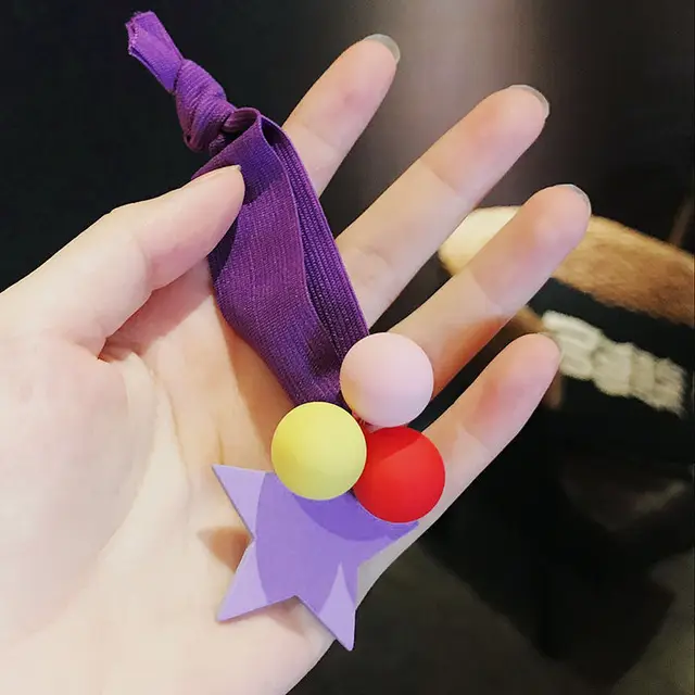 Ruoshui Heart Scrunchies For Woman Girls Hair Ties Sweet Lovely Hair Accessories Elastic Hairband Ornament Hair Gum Girl Holders dark purple