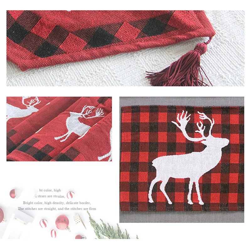 Christmas Table Runner With Tassels Home Table Decorations Party Dining Tablecloth