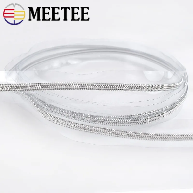 Meetee 5# PVC Nylon Zippers for Sewing DIY Zip Sports Raincoat Pencilbag Cosmetic Bag Zipper Garment Sewing Accessories