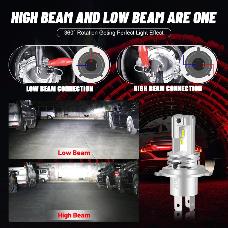 LED Car Lights LED Bulbs H4 H7 H11 H8 HB4 9006 HB3 9005 Car Lamps 12V 24V For Trucks 6000K 30000LM Mini Diode